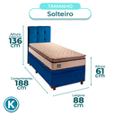 Ver imagem 2 de Cama Box Bau com Colchão Solteiro Belmont Hellen + Cabeceira Azul