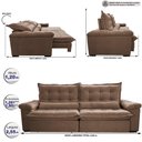 Ver mais imagens de Sofá Retrátil e Reclinável 2,55m Cama Inbox Big Fresh com Softgel d40 Velupluma Castor