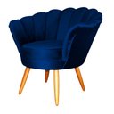 Ver imagem 2 de Poltrona Decorativa Estofada para Quarto Closet Pétala Veludo Azul Marinho - Lm Decor