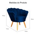 Ver imagem 5 de Poltrona Decorativa Estofada para Quarto Closet Pétala Veludo Azul Marinho - Lm Decor
