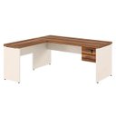 Ver imagem 5 de Mesa em L (Mesa 1,70m + Mesa Auxiliar) c/ Gavetas (Tampo 40mm) Nogal Sevilha / Champanhe 34326