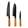Jogo 3 Facas do Chef, Japonesa e Legumes Inox Wood Black - 1