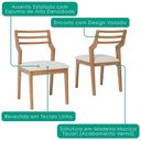 Ver imagem 3 de Mesa de Jantar Bromelia com 4 Cadeiras Estofadas Damasco Linho Cru Natuem