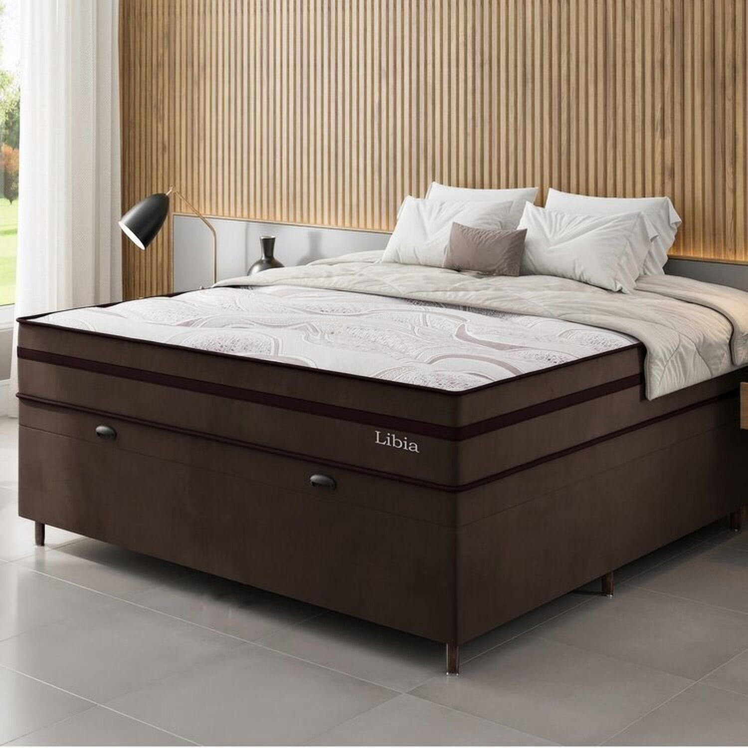 Conjunto Colchão Ortopédico Casal e Base Box Bau 73x138x188cm Libia ...