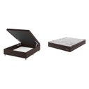 Ver imagem 2 de Conjunto Colchão Ortopédico Casal e Base Box Bau 73x138x188cm Libia Yescasa Marrom
