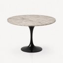 Ver imagem 1 de Mesa de Jantar Saarinen Redondo 150 cm Tampo Mármore Taj Mahal Base Laca Preta