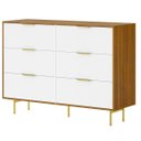 Ver imagem 4 de Cômoda para Quarto 6 Gavetas Safira Freijó/branco
