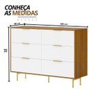 Ver imagem 2 de Cômoda para Quarto 6 Gavetas Safira Freijó/branco