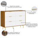 Ver imagem 3 de Cômoda para Quarto 6 Gavetas Safira Freijó/branco