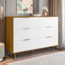Ver imagem 1 de Cômoda para Quarto 6 Gavetas Safira Freijó/branco