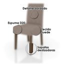 Ver imagem 2 de Mesa de Jantar 160cm Liz Amêndoa Off White com 6 Cadeiras Jade Bordada Amêndoa Cappuccino