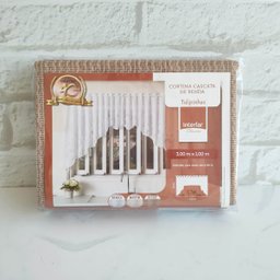 Cortina Cascata Clássica Tulipinha 3x1m Bandô para Janela de Cozinha Desert Interlar - 4