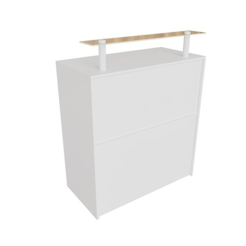 Balcão Caixa Para Loja 100% MDF modelo New 89x111x45 cm Comac Branco