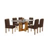 Conjunto Sala de Jantar Malibu Mesa e 6 Cadeiras Madeira Maciça Tampo com Vidro - 2