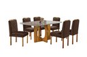 Ver imagem 2 de Conjunto Sala de Jantar Malibu Mesa e 6 Cadeiras Madeira Maciça Tampo com Vidro