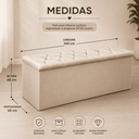 Ver imagem 3 de Recamier Bau Estofado Casal Padrão Anita 140 cm Veludo
