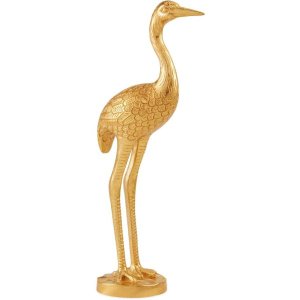 Escultura Passaro Dourado Em Poliresina