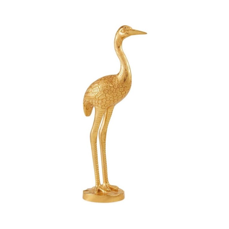Escultura Passaro Dourado Em Poliresina