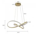 Ver imagem 4 de Pendente De Led Moderno 63cm Dourado Para Mesa Sala De Jantar Quarto Living Área Gourmet