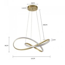 Pendente De Led Moderno 63cm Dourado Para Mesa Sala De Jantar Quarto Living Área Gourmet - 4