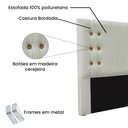 Ver imagem 4 de Cabeceira Cama Box Queen 160cm e Recamier Gênova Veludo Prata S04 - D'Rossi