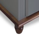Ver imagem 4 de Mesa de Cabeceira 4 Gavetas Retrô Pés Bola Madeira Florença - Laca Cinza/imbuia
