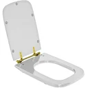 Ver imagem 2 de Assento Sanitário Poliéster Tivoli Branco para vaso Ideal Standard Com Ferragem Dourada
