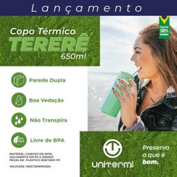Copo Térmico Tererê com Tampa Azul Cuia com Filtro e Bomba - 2