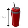 Copo Térmico Tererê com Tampa Cuia Vermelho Filtro e Bomba - 4