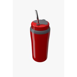 Copo Térmico Tererê com Tampa Cuia Vermelho Filtro e Bomba