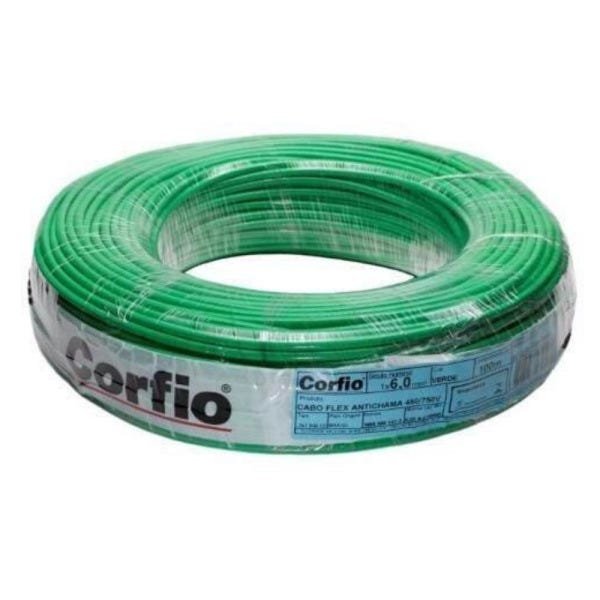 Cabo Flexível Antichamas 750V 2,5mm² - Verde Corfio - 1