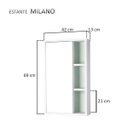 Ver imagem 3 de Espelho Milano para Banheiro com Armário Branco e Verde Menta - 69 x 42cm