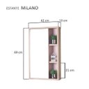Ver imagem 5 de Espelho Milano para Banheiro com Armário Carvalho e Rosa Claro - 69 x 42cm