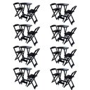 Ver imagem 1 de Kit 8 Jogos De Mesa Bistrô De Madeira Com 2 Cadeiras Dobravel Preto - Preto