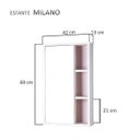 Ver imagem 3 de Espelho Milano para Banheiro com Armário Branco e Rosa Claro - 69 x 42cm