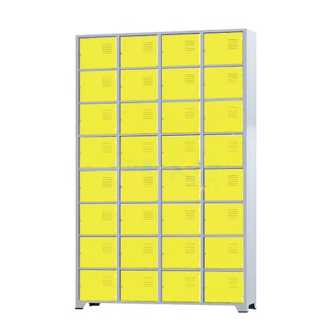 Armário Roupeiro De Aço Para Vestiário 32 Portas Locker Amarelo