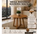Ver imagem 5 de Mesa de Jantar Redonda Freijó c/ Base em Madeira Maciça 80cm