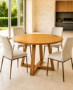 Ver imagem 1 de Mesa de Jantar Redonda Freijó c/ Base em Madeira Maciça 80cm