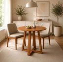 Ver imagem 3 de Mesa de Jantar Redonda Freijó c/ Base em Madeira Maciça 80cm