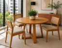 Ver imagem 2 de Mesa de Jantar Redonda Freijó c/ Base em Madeira Maciça 80cm