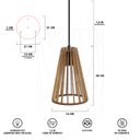 Ver mais imagens de Luminaria Pendente Tripla Koni E27 Madeira Mdf Cr Desmontada:rústico
