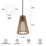 Luminaria Pendente Tripla Koni E27 Madeira Mdf Cr Desmontada:rústico - 8
