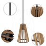 Luminaria Pendente Tripla Koni E27 Madeira Mdf Cr Desmontada:rústico - 6