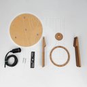 Ver imagem 7 de Luminaria Pendente Tripla Koni E27 Madeira Mdf Cr Desmontada:rústico