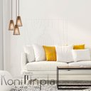 Ver imagem 5 de Luminaria Pendente Tripla Koni E27 Madeira Mdf Cr Desmontada:rústico