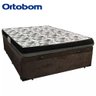 Cama Box Baú Casal Suede + Colchão Ortobom Iso Dupla Face 138x188x60 Cor:marrom - 3