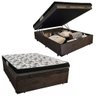 Cama Box Baú Casal Suede + Colchão Ortobom Iso Dupla Face 138x188x60 Cor:marrom - 1
