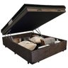 Cama Box Baú Casal Suede + Colchão Ortobom Iso Dupla Face 138x188x60 Cor:marrom - 5