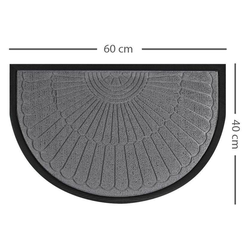 1 Tapete Porta Capacho Naska Meia Lua Antiderrapante 40x60cz - 6