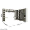 Ver imagem 4 de Guarda-Roupa Modulado de Canto Obliquo 8 Peças 9 Portas Reflectas Orion CabeCasa MadeiraOriginals